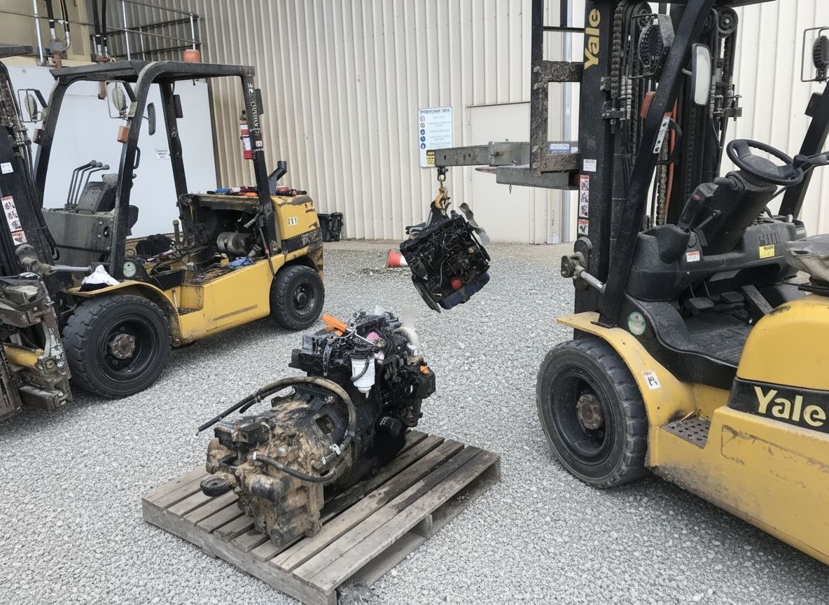 Engine repair in the yard